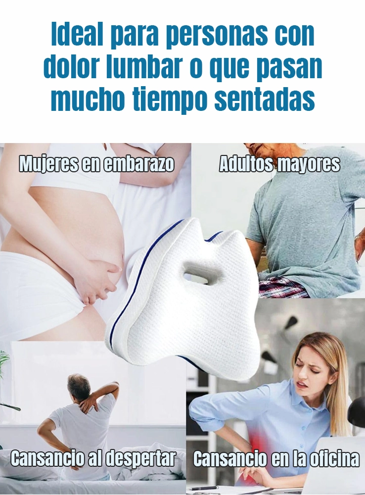 ideal para embarazadas, adultos mayores, trabajadores de oficina y personas con dolor lumbar o vida sedentaria.